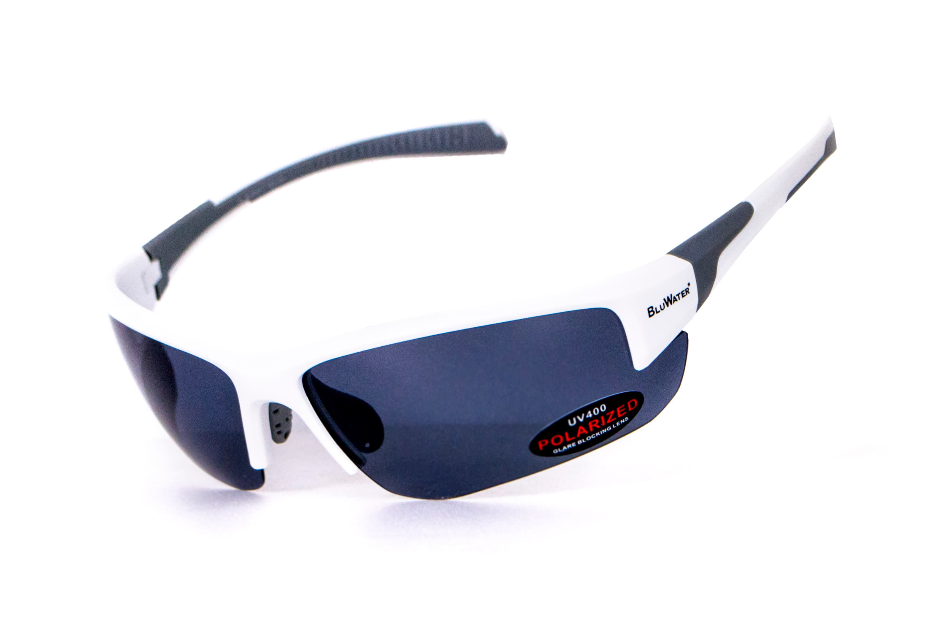 Окуляри BluWater Samson-3 White Polarized (gray), сірі в білій оправі