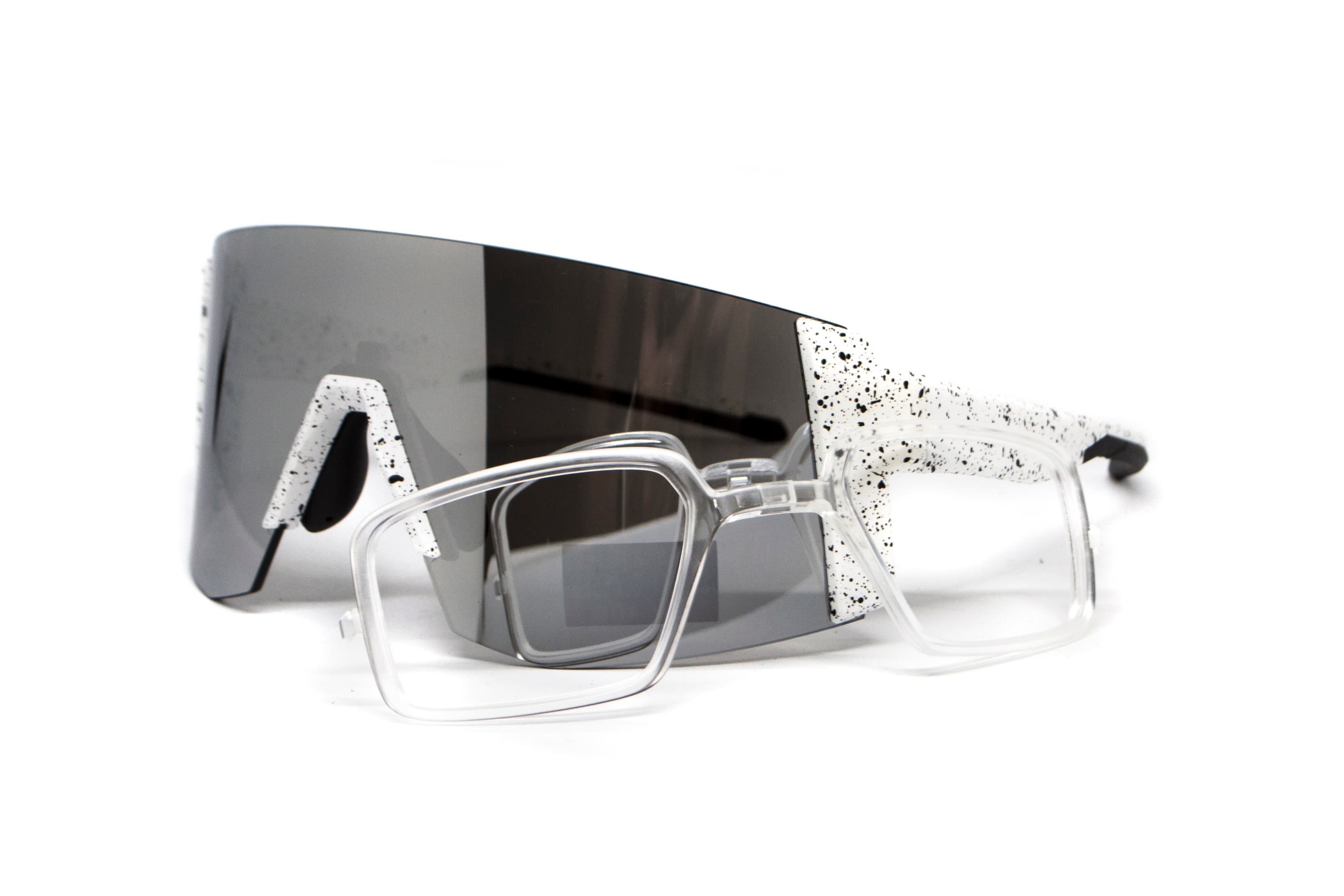 Окуляри захисні Global Vision Astro+RX White (G-Tech™ silver), дзеркальні сірі в білій оправі з діоптрійною вставкою в комплекті