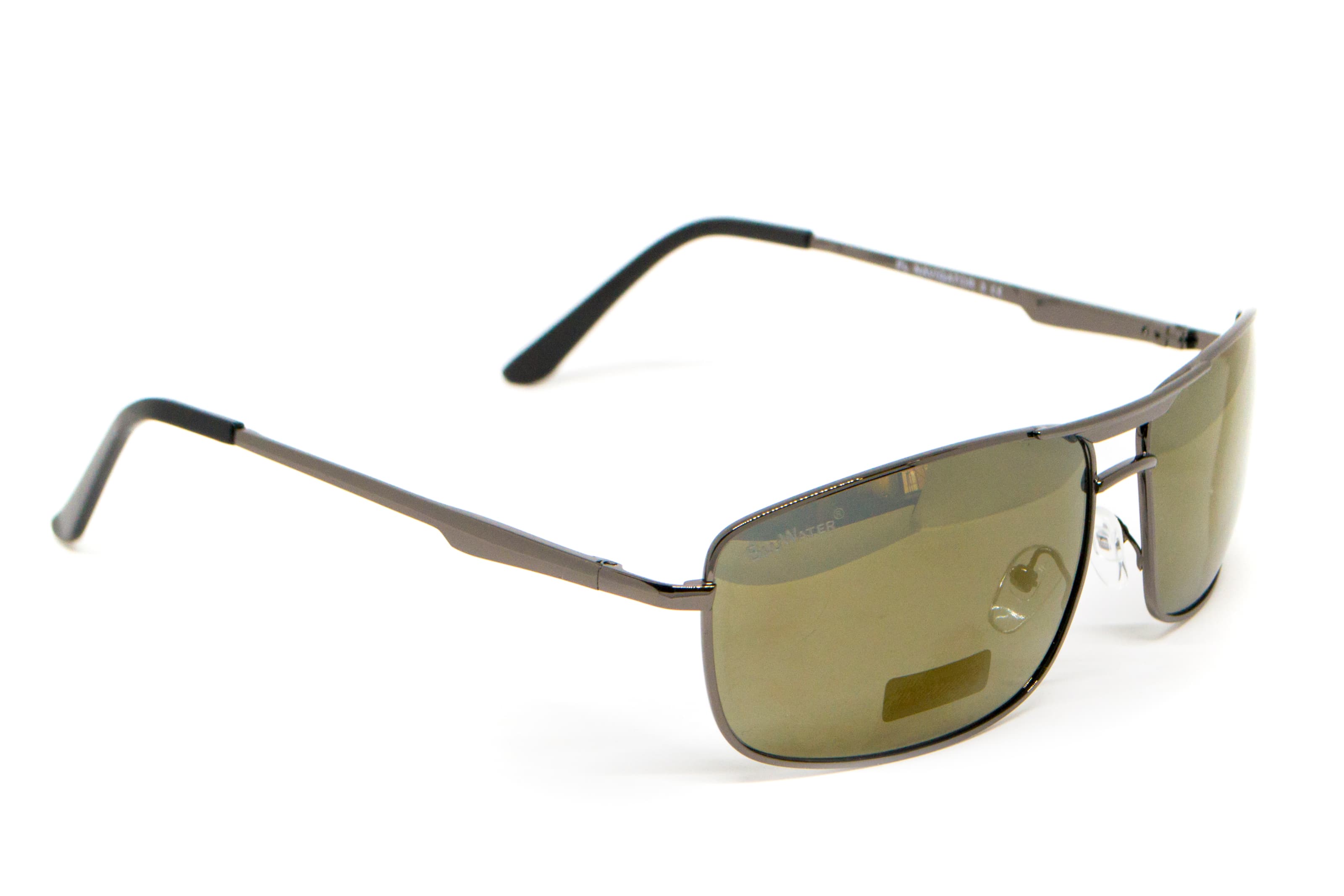 Окуляри поляризаційні BluWater Navigator-3 Gun Metal Polarized (gold mirror), сірі з дзеркальним золотистим покриттям в темній металевій оправі